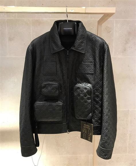 louis vuitton black jacket men's|louis vuitton black leather jacket.